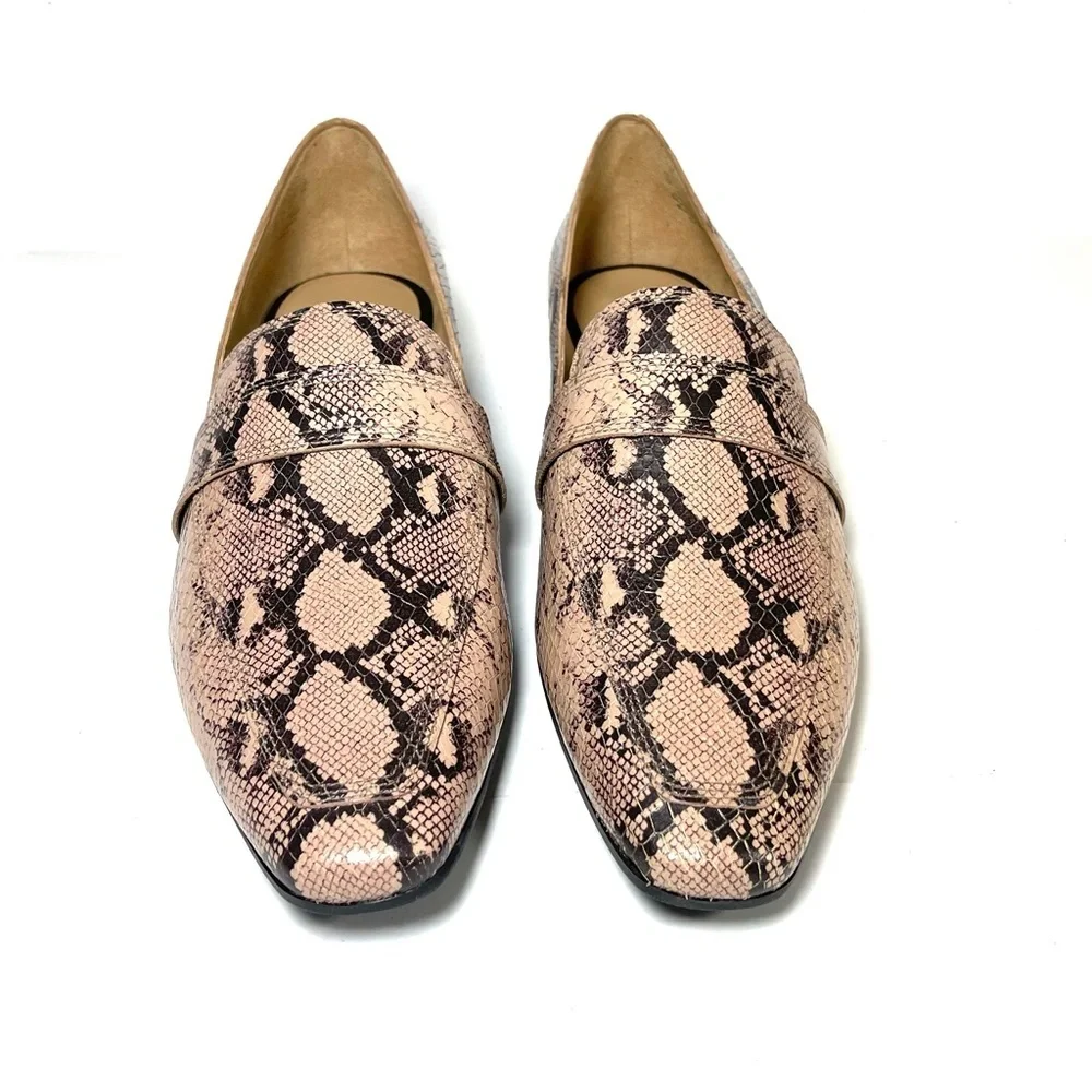 Naturalizer Women's Loafers Barely Nude Snake Prints Leather Size 8W‎